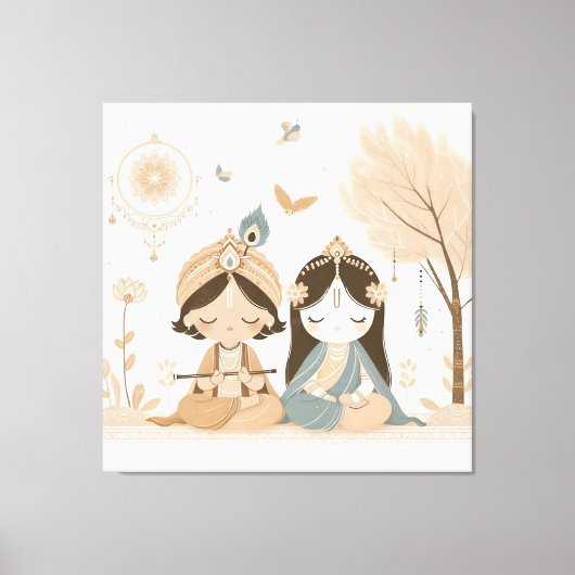 Toile Radha Krishna Mandala Wall Art (Recto)