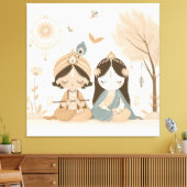 Toile Radha Krishna Mandala Wall Art (Insitu(Salon))