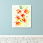 Toile Radiance d'été : orange et rose en fleur (Insitu (Plancher de Bois))