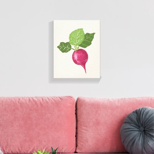 Toile Radish kitchen wall decor (vegetable illustration) (Insitu(Salon))