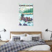 Toile Rafting en eau blanche - Poster Vintage voyage (Insitu(Chambre))