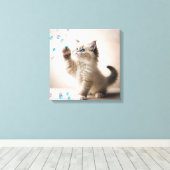 Toile Ragdoll Kitten Jouer Avec Des Bulles De Savon (Insitu (Plancher de Bois))