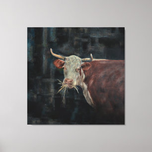 Toile "Raggedy" La vache de la famille 40" x 40"