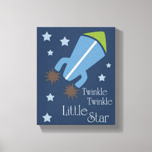 Toile Raies spatiales Twinkle Twinkle Navy Blue