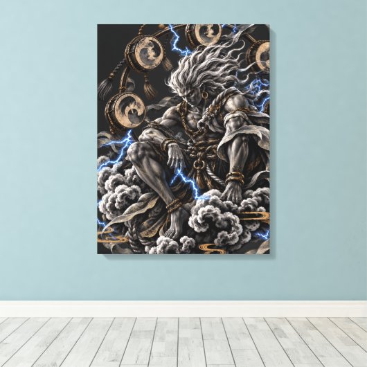 Toile Raijin Bleu (Insitu (Plancher de Bois))