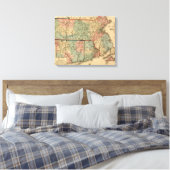 Toile Rail Road & Township Map of Massachusetts, 1879 (Insitu(Chambre))