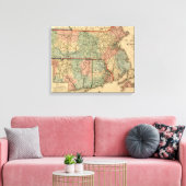 Toile Rail Road & Township Map of Massachusetts, 1879 (Insitu(Salon))