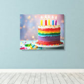 Toile Rainbow Birthday Cake (Insitu (Plancher de Bois))