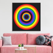 Toile RAINBOW FLAG BUTTON + your sign or text (Insitu(Salon))