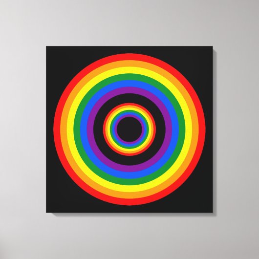 Toile RAINBOW FLAG BUTTON + your sign or text (Recto)