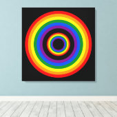 Toile RAINBOW FLAG BUTTON + your sign or text (Insitu (Plancher de Bois))