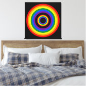 Toile RAINBOW FLAG BUTTON + your sign or text (Insitu(Chambre))
