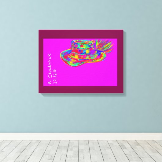 Toile Rainbow Floral Fur Feathered Hat (Insitu (Plancher de Bois))