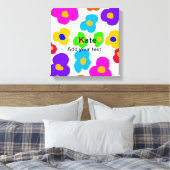 Toile Rainbow flower pride amour ajouter nom texte lqbtq (Insitu(Chambre))