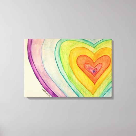 Toile Rainbow Friendship Hearts Art Painting Prints (Recto)