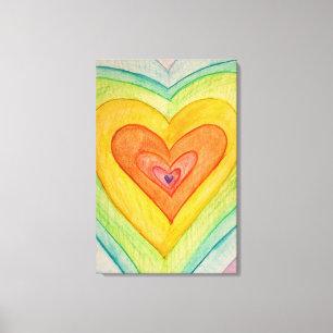 Toile Rainbow Friendship Hearts Peinture Prints (Grand)