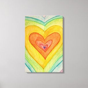 Toile Rainbow Friendship Hearts Peinture Prints (Moyen)