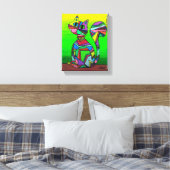 Toile Rainbow GeometriCat Motif géométrique Art Chat (Insitu(Chambre))