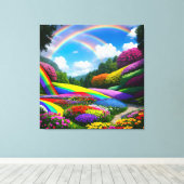 Toile Rainbow Hills et Flowers Two (Insitu (Plancher de Bois))