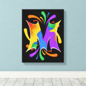 Toile Rainbow Letter M Monogram Abstract (Insitu (Plancher de Bois))