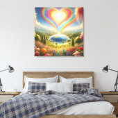 Toile Rainbow Love All Over The World on a Wall (Insitu(Chambre))