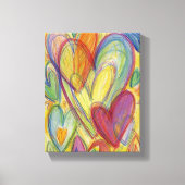 Toile Rainbow Love Hearts Peinture Canvas Art Imprimer (Recto)