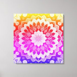 Toile Rainbow Mandala Art Abstrait