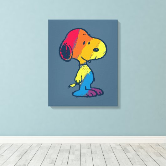 Toile Rainbow Snoopy (Insitu (Plancher de Bois))
