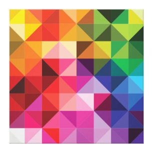 Toile Rainbow Triangles géométrique moderne