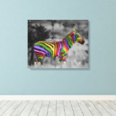 Toile Rainbow Zebra (Insitu (Plancher de Bois))