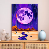 Toile Rainy Desert Purple Wall Art