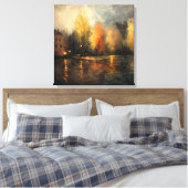 Toile Rainy town abstrait Ai art (Insitu(Chambre))