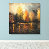 Toile Rainy town abstrait Ai art (Insitu (Plancher de Bois))