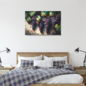 Toile Raisins violets sur la peinture à l'huile de vigne (Insitu(Chambre))
