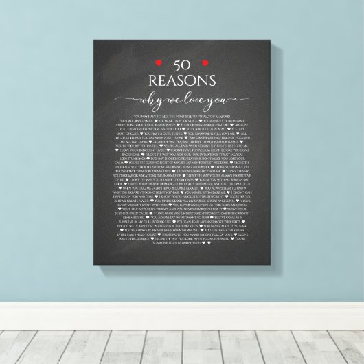 Toile raisons que nous vous aimons, 50 raisons, 60e anni (Insitu (Plancher de Bois))