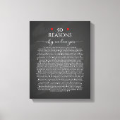 Toile raisons que nous vous aimons, 50 raisons, 60e anni (Recto)