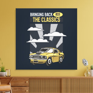 Toile Ramenez la voiture classique Retro Muscle