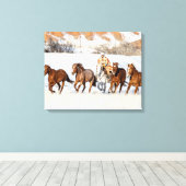 Toile Ranch de chevaux Hideout, wrangler et chevaux (Insitu (Plancher de Bois))