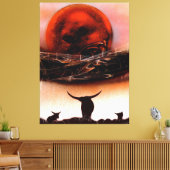 Toile Ranch Longhorn Rustique (Insitu(Salon))