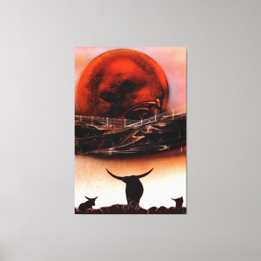 Toile  Ranch Rustique Longhorn  (Recto)