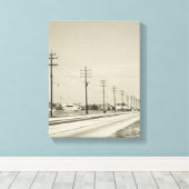 Toile Rangée de pôles d'électricité (Insitu (Plancher de Bois))