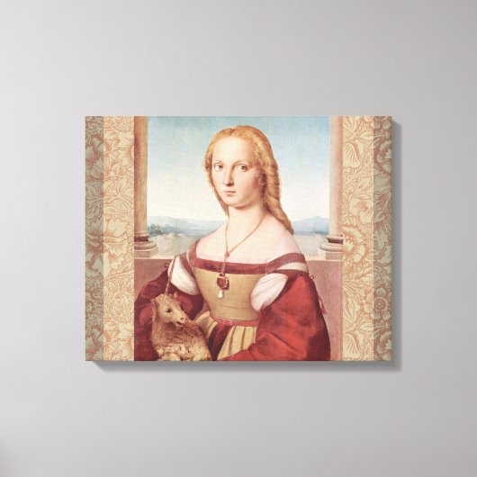 Toile Raphael Dame et la Licorne Classique beaux-arts (Recto)