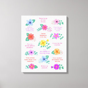 Toile Rappels quotidiens Citations motivationnelles posi