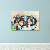 Toile Rassemblement des foules aux fontaines au Hall of (Insitu (Plancher de Bois))