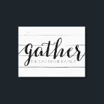 Toile Rassemblement rustique - Bois Shiplap avec une fam<br><div class="desc">Un design branché de fixeuse de ferme avec une touche moderne. Ajoutez un nom de famille pour faire un grand souvenir pour n'importe quel couple.</div>