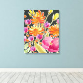 Toile Rassemblement splendide - Fleurs roses et orange (Insitu (Plancher de Bois))