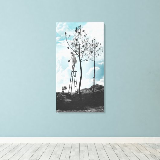 Toile Rassembler les cônes de pin (Insitu (Plancher de Bois))