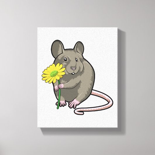 Toile Rat avec fleurs jaunes (Recto)