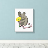 Toile Rat avec fleurs jaunes (Insitu (Plancher de Bois))