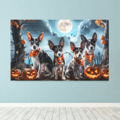 Toile Rat Terrier Halloween Éffrayant (Insitu (Plancher de Bois))